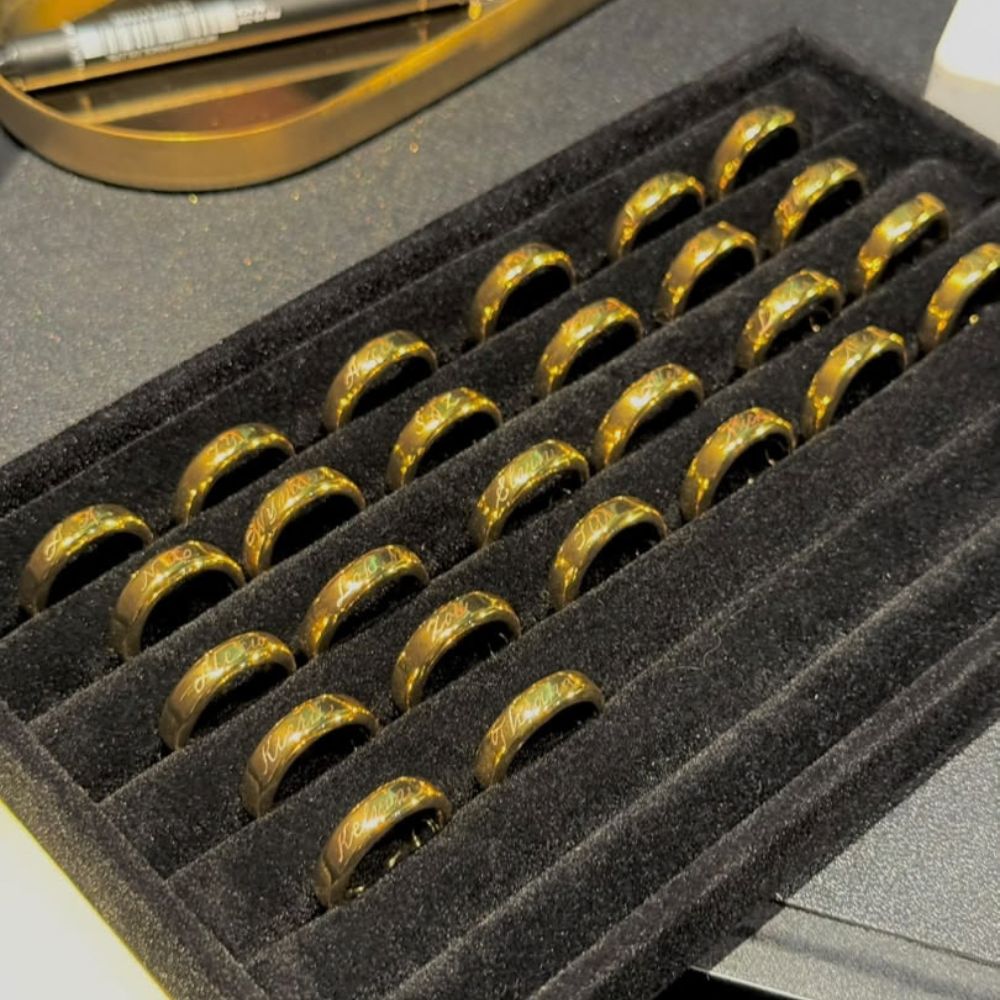 Personalised hand engraving by Jaylyn Pua at a brand activation (2 of 3)